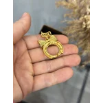 Çeyreklik Çerçeveli Hasır Kulp Fiyonk Kolye Ucu