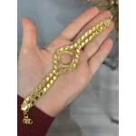 Çeyreklik Taşsız Çift Sıra Sade Arpa Bileklik (16+3 cm)