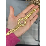 Çeyreklik Taşlı Sade Çift Sıra Arpa Bileklik (16+3 cm)