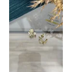 XP Tek Delikle Üçlü Görünüm İncili Küpe (Çelik)