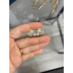 XP Tek Delikle Üçlü Görünüm İncili Küpe (Çelik)