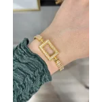 Dikdörtgen Gram Altınlık Kristal Baget Bileklik (17+3 cm)