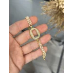 Oval Gram Altınlık Kristal Bileklik (17+3 cm)