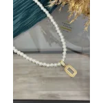 Gram Altınlık Hasır Çerçeveli İncili Kolye