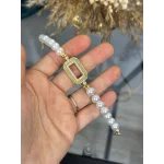 Gram Altınlık Hasır Çerçeveli İncili Bileklik