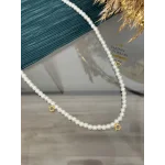 Üçü Bir Yerde Klipsli İncili Kolye (60 cm)