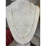 Üçü Bir Yerde Klipsli İncili Kolye (60 cm)