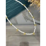 Dokuzu Bir Yerde Klipsli İncili Kolye (60 cm)