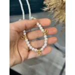 Dokuzu Bir Yerde Klipsli İncili Kolye (60 cm)