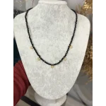 Beşi Bir Yerde Klipsli Siyah Kristal Boncuk Kolye (50 cm)