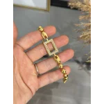 Gram Altınlık Dikdörtgen Topçuklu Bileklik