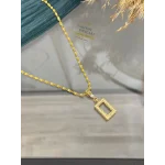 Gram Altınlık Dikdörtgen Taşlı Singapur Kolye 60 cm