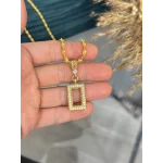 Gram Altınlık Dikdörtgen Taşlı Singapur Kolye 60 cm