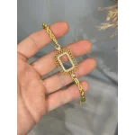 Gram Altınlık İşlemeli Çerçeve Burgu Bileklik (17+5 cm)