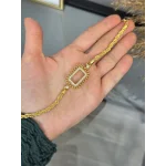 Gram Altınlık İşlemeli Çerçeve Burgu Bileklik (17+5 cm)