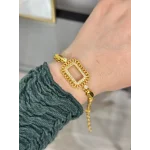 Gram Altınlık İşlemeli Çerçeve Arpa Bileklik (17+3 cm)