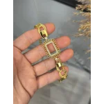 Gram Altınlık İşlemeli Çerçeve Samanyolu Bileklik (17+3 cm)