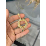 Yarım Altınlık Zarif Yeşil Taşlı Kolye Ucu