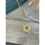 Çeyreklik Yeşil Taşlı Zarif Burgu Kolye (60 cm)