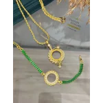 Çeyreklik Yeşil Taşlı Set (Kolye 60 cm)