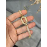 Oval Gramlik Kristal Baget Bileklik (17+3 cm)