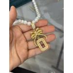 Gram Altınlık İncili Fiyonk Kolye (50 cm)