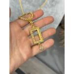 5 Gramlik Yarım Taşlı Burgu Kolye (60 cm)