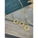 3 Çeyreklik Çiçek Model Y Burgu Kolye (65 cm)