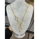 3 Çeyreklik Tek Sıra Taşlı Y Burgu Kolye (65 cm)