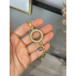 Çeyreklik Tek Sıra Taşlı Burgu Bileklik (17+3 cm)