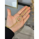 Çeyreklik Tek Sıra Taşlı Burgu Bileklik (17+3 cm)