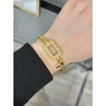 Gram Altınlık Yaprak İşlemeli Kalpli Burgu Bileklik (17+3 cm)