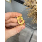 Gram Altınlık Yaprak İşlemeli Kalpli Samanyolu Bileklik (17+3cm)