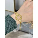 Çeyreklik Taşlı Yaprak Detaylı Burgu Bileklik