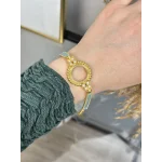 Çeyreklik Yaprak Detaylı Mavi Baget Bileklik