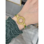 Çeyreklik Yaprak Detaylı Yeşil Baget Bileklik