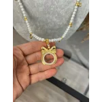 Çeyreklik Fiyonklu Dokuzu Biryerde İnci Kolye (60 cm)