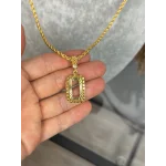 Gram Altınlık Taşsız Topcuklu  Kalem İşi  Burgu Kolye (60 cm )