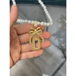 Gram Altınlık Fiyonklu İnci Kolye Seri 2 (50 cm)