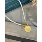 Dümen Kilit Tam Altınlı İnci Kolye (60 cm)