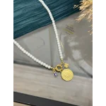 Dümen Kilit Yarım Altınlı İnci Kolye (60 cm)