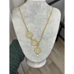 Çeyreklik Dorikali Doğal İncili Y Kolye (65 cm+ 5 cm Sarkan kısım)