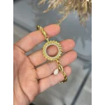 Çeyreklik Dorikali Doğal İncili Burgu Bileklik (18cm+3 cm uzatma )
