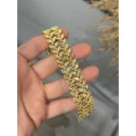 22 Ayar Kaplama Geniş Başak Bileklik (19 cm+4 cm)