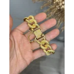 22 Ayar Kaplama Geniş Kumlu Samanyolu Bileklik