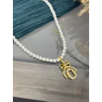 Oval Gram Altınlık Fiyonklu İnci Kolye (50 cm)