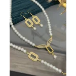 Gram Altınlık Tasarım İncili Küpeli Set