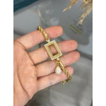 Gram Altınlık İncili Burgu Bileklik (17+3 cm)