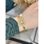Gram Altınlık İncili Burgu Bileklik (17+3 cm)