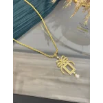 Gram Altınlık İncili Fiyonklu Burgu Kolye (60 cm)
